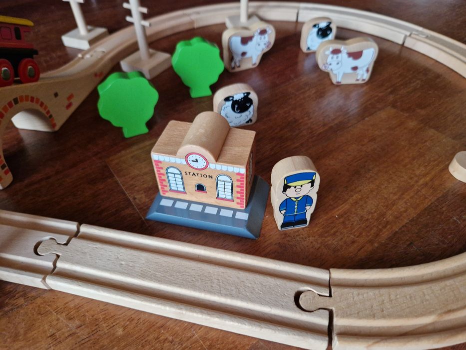 Tidlo Drewniana Kolejka Zestaw 50 elementów