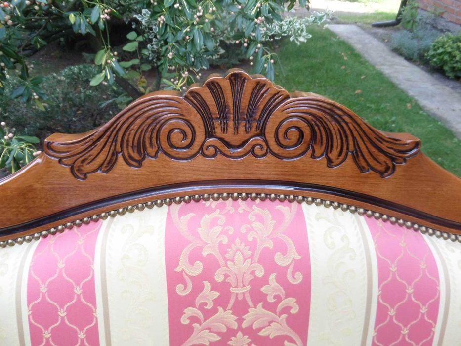 śliczny zestaw ludwikowski sofa i dwa fotele zamek BDB wysyłka dowóz