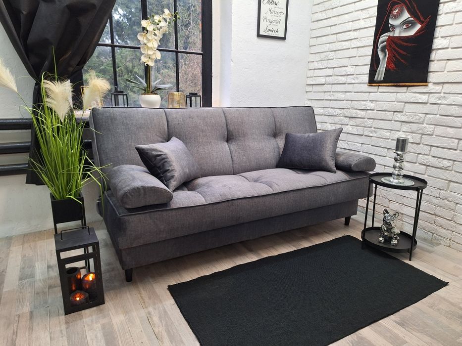 Kanapa wersalka  sofa rozkładana Sofia welur sprężyny