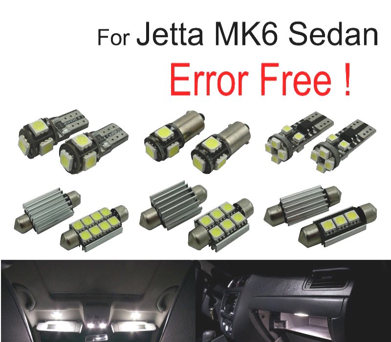 KIT COMPLETO 13 LAMPADAS LED INTERIOR PARA VOLKSWAGEN VW JETTA 6 MK6 MK VI SEDAN 11-18