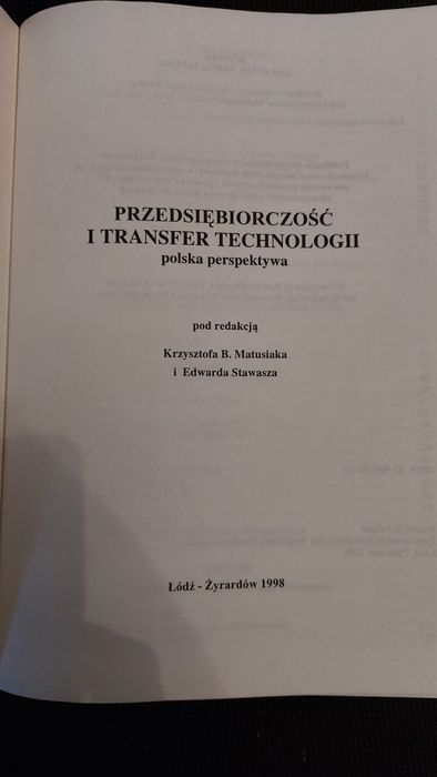 Przedsiębiorczość i transfer technologii Polska perspektywa