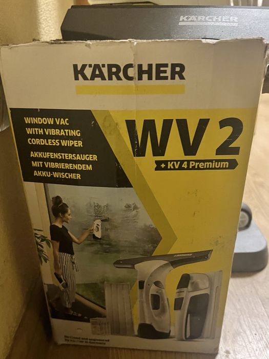 Склоочисник Kärcher WV 2 + вібропад KV 4 Premium (віконний пилосос / вікномийка)