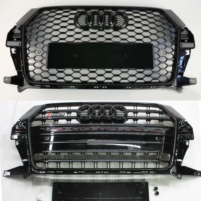Решітка радіатора Audi Q3 / SQ3 8U 2014-2018 стиль RSQ3 чорний глянець