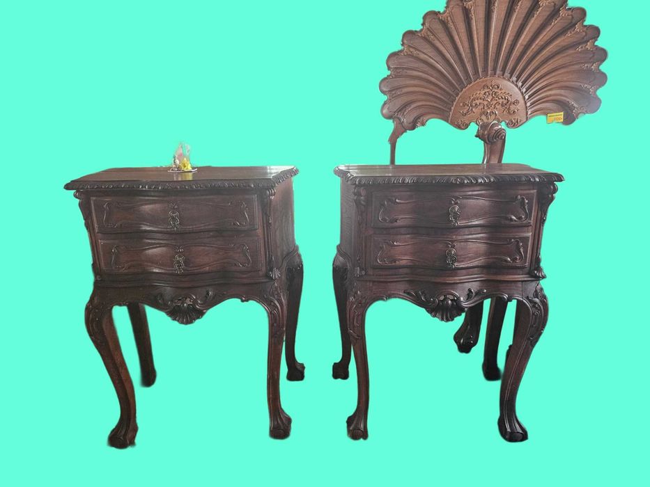 Excelentes mesas de cabeceira antigas em madeira m