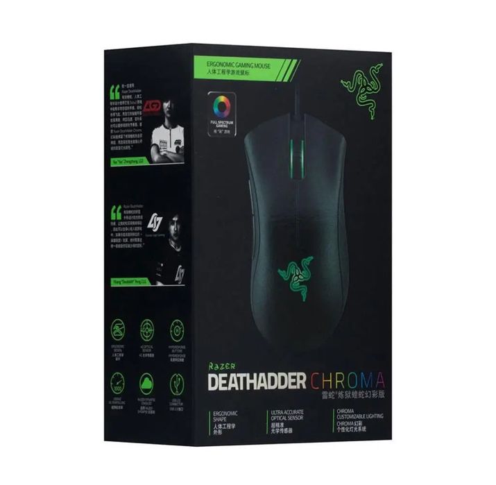 Мишка ігрова провідна USB RAZER DeathAdder CHROMA