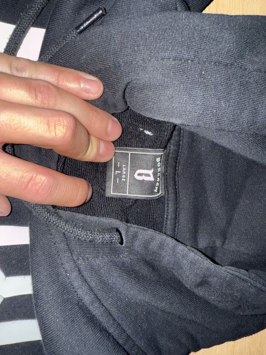 Bluza Borcrew męska czarna z kapturem Paluch