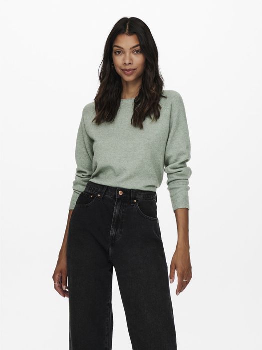 Sweter jasnozielony klasyczny Only L