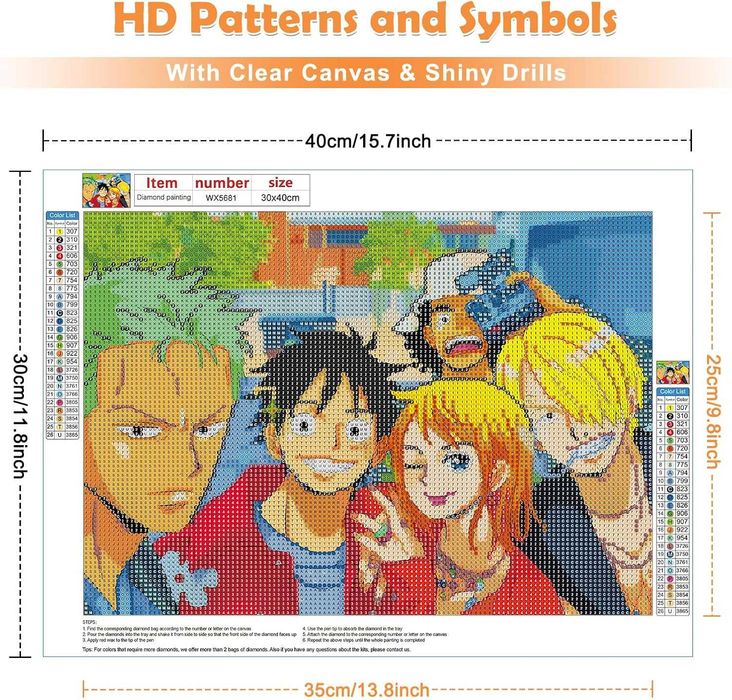 DIY Zestaw 5D do malowania diamentami ANIME 30x40cm haft obraz s565