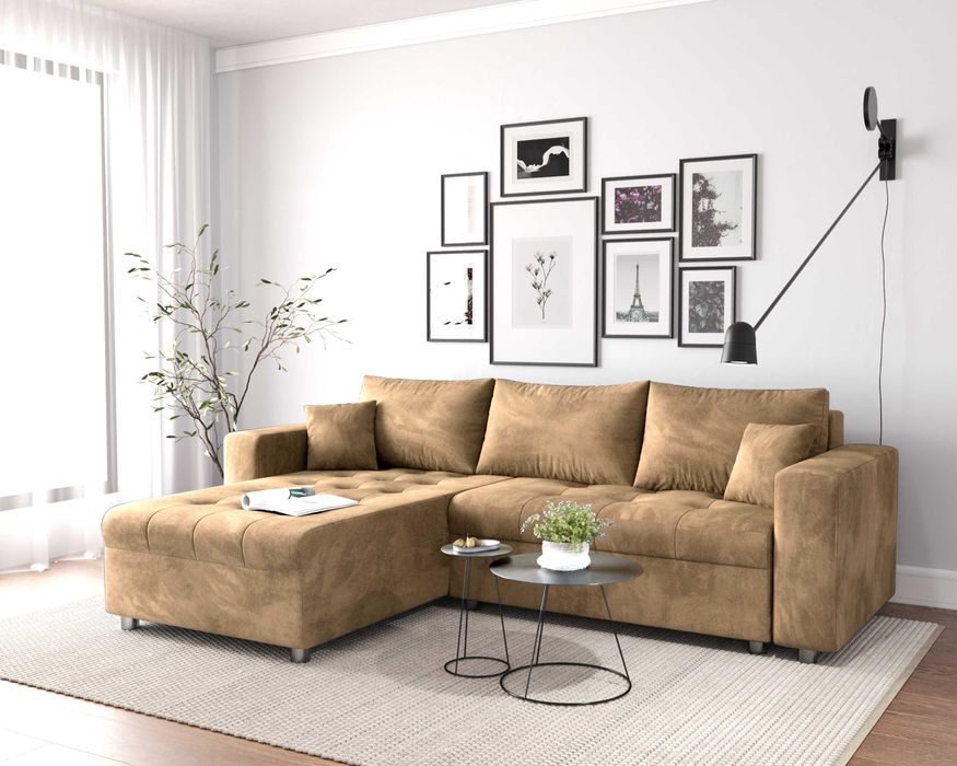 Kanapa narożna MIMOS narożnik Funkcja spania,sprężyny PRODUCENT STYLUX