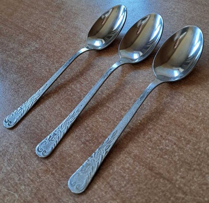 Чайные ложки нержавейка СССР Киев декоративный узор