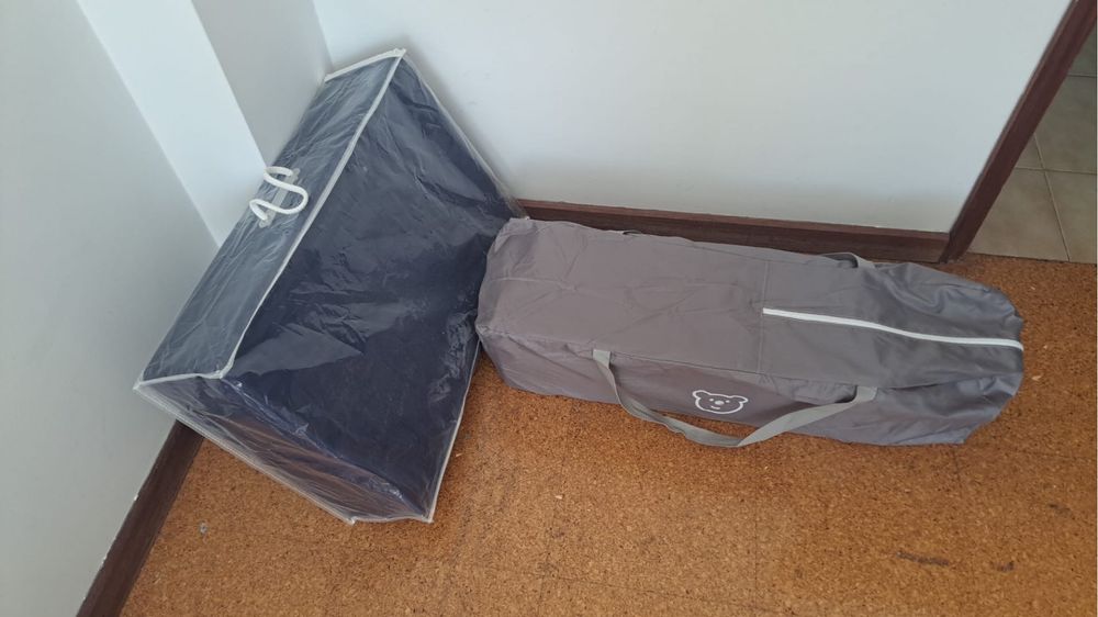 Cama de viagem, cadeira/espreguiçadeira, barra protetora de cama