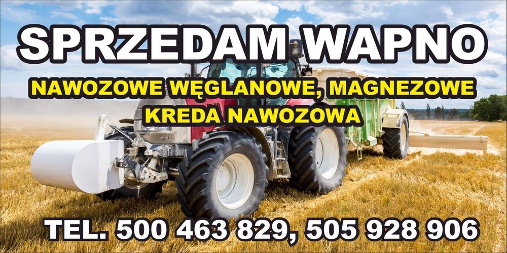 Wapno nawozowe, węglanowe, magnezowe, kreda nawozowa. Transoort !!