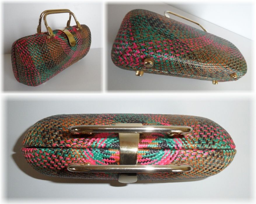 Unikat Torebka Piękny Kuferek Rękodzieło DESENYO BUNTAL PHILIPPINES A5