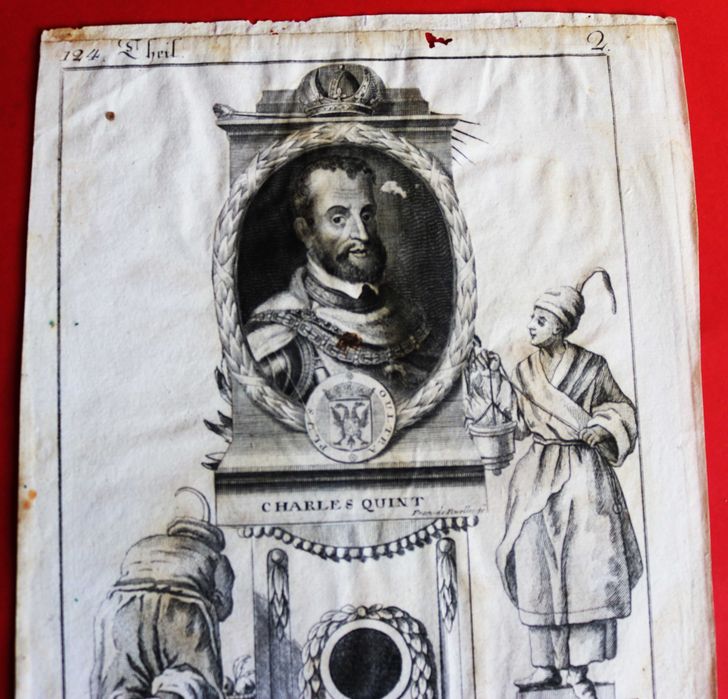 CARLOS V gravura de Jean-François de Ruelles, gravura séc. XVII/XVIII