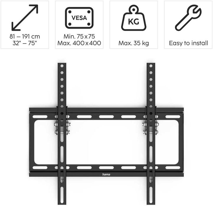 Suporte p televisores até 35 kg (32" a 75"), máx Vesa 400*400