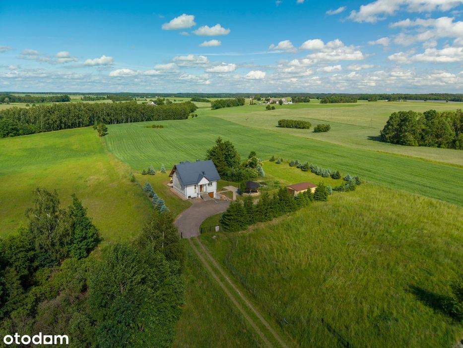 Dom 182m2 z widokiem na pola i lasy. Kaszuby. Pałubin. 3352 m² działki