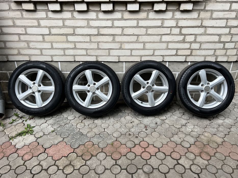 Диски Skoda  VW Seat 5*112 6.5JET50 Pirelli 205 55 R16
