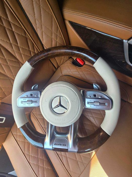 Руль карбоновый Mercedes Мерседес AMG G W463 W464 GLS V167 W167 GLE X167 GLC X254 S W222 W223 E W212 W213 W214 C W205 W206 CLS C257 EQS V297 EQE кермо