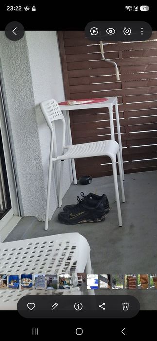 Stół metalowy + 2 krzesła ikea nowe balkon