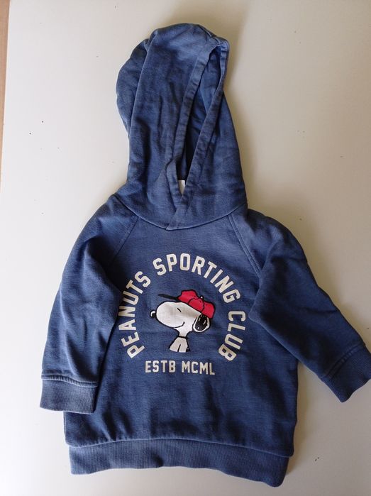 Bluza Snoopy Peanuts z kapturem H&M r. 74