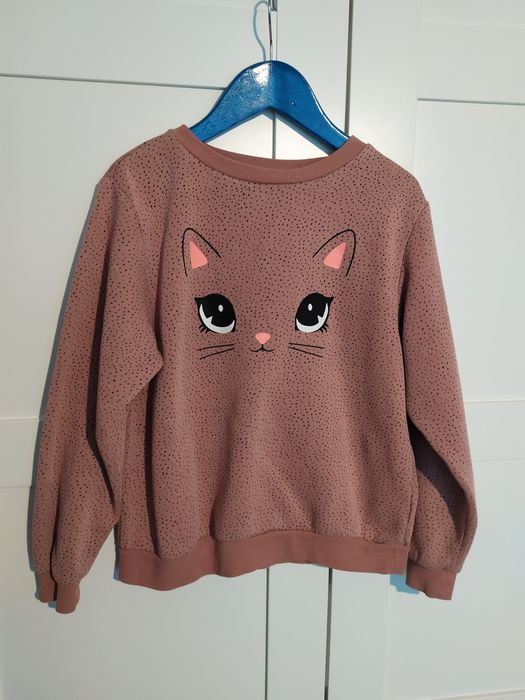 H&M bluza królik kropki 134/140