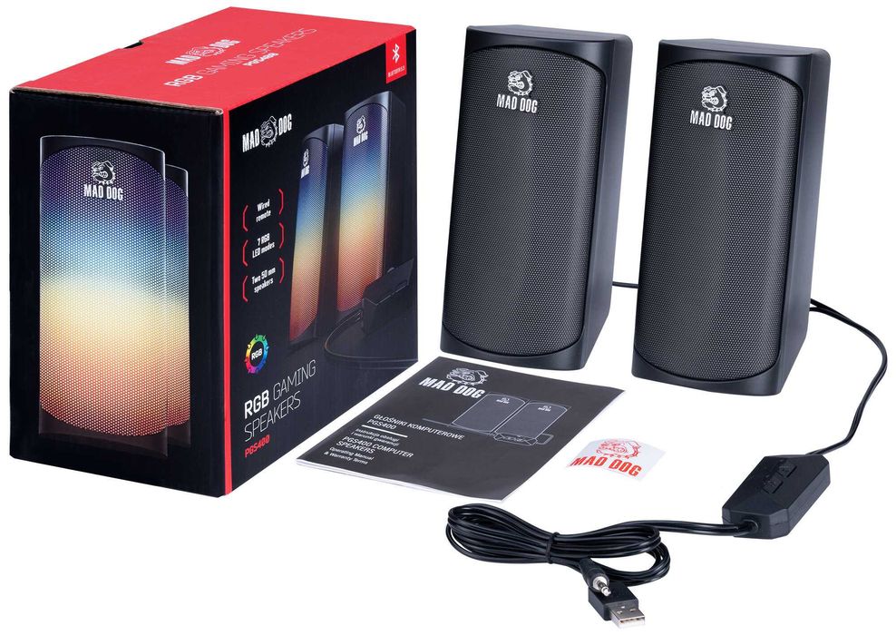 Zestaw głośników 2.0 Mad Dog PGS400 3 W czarny