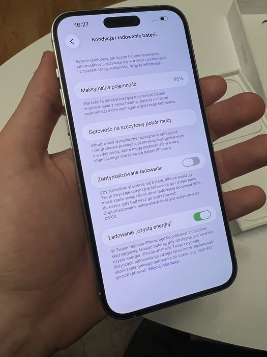 iPhone 14 Pro Max 128GB Silver 95% Kondycji Baterii Jak Nowy