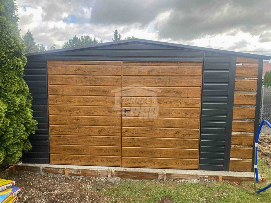 Schowek - Domek Ogrodowy  4x3m + Wiata 0,5m Brama  dach GP603