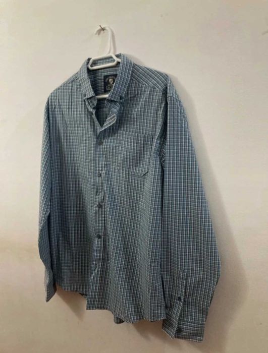 Camisa quadriculada azul, cinzento e branco CODE Collection Outfitters