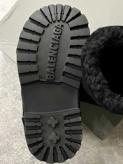 BALENCIAGA ALASKA High Fur Boots black ботинки чоботи чорні сапожки