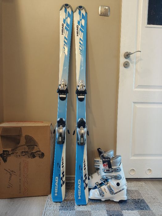 Narty plus buty - nowe (Head Xenon; Roxa) plus kijki