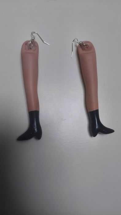 Kolczyki porcelanowe nogi lalki