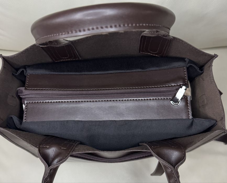 Жіноча сумка шопер в шоколадному кольорі, женская сумка шопер