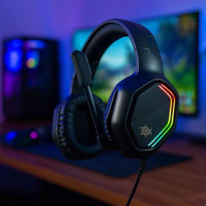Słuchawki Gamingowe Naszuszne Z Mikrofonem Przewodowe Rgb Dla Graczy