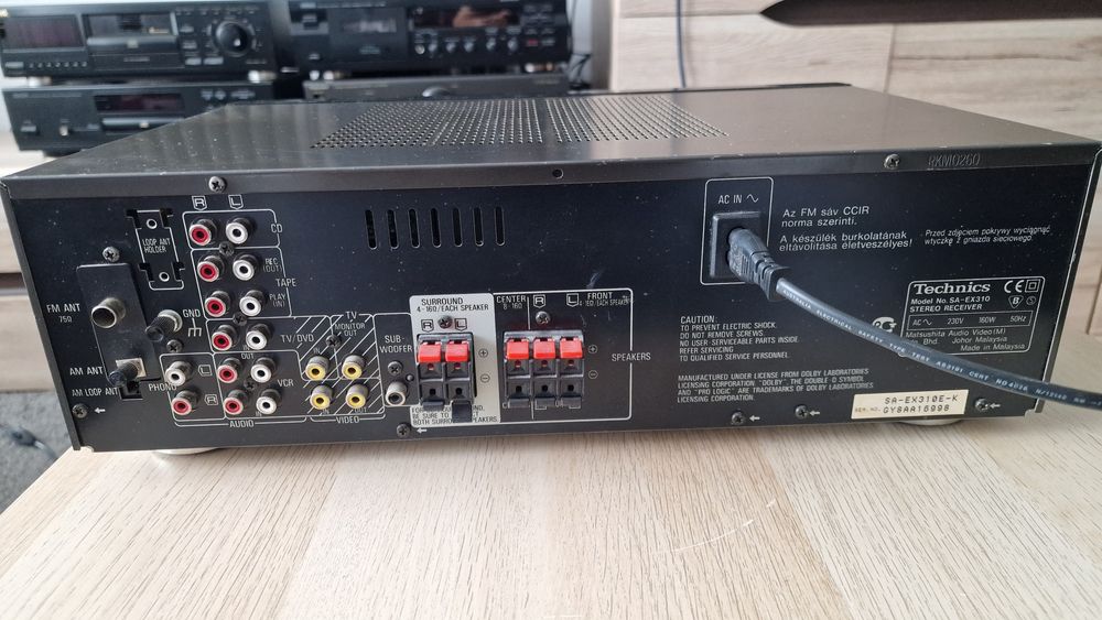 Amplituner  Technics Dolby Pro Logic SA-EX310  sprawny, kable