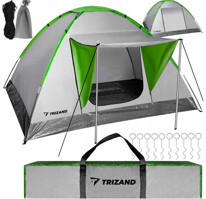 Namiot NOWY 4 Osobowy Campingowy Z Daszkiem UV30+ Camping