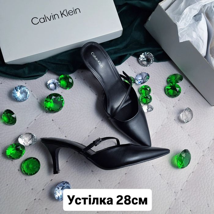 Жіночі чорні босоніжки мюлі schutz calvin klein steve madden nine west великого розміру 28см
