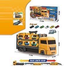 Трейлер-автовоз з розкладним треком 1,65 м та запускачем + 6 машинок