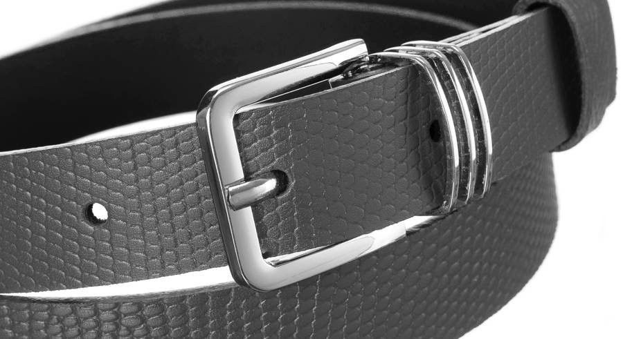 oryginalny, skórzany pasek damski, wzór skóry węża  - rovicky 80