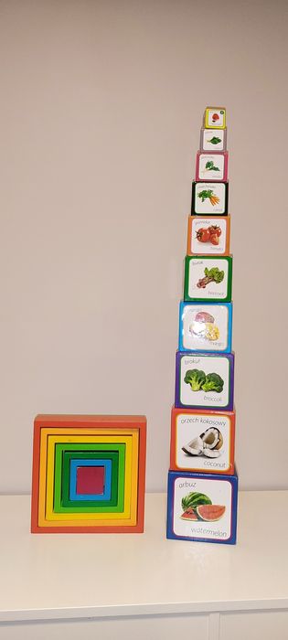 Kostki cubes drewniane kwadraty układanki dla dzieci malucha