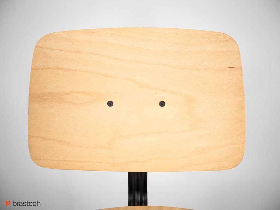 Krzesło warsztatowe, sklejka bukowa, wysokie, lakierowane