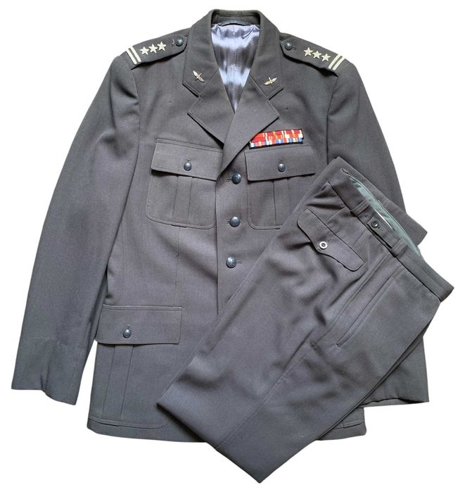PRL: Mundur Gabardyna Pułkownik Lotnictwa LWP. Duży Rozmiar