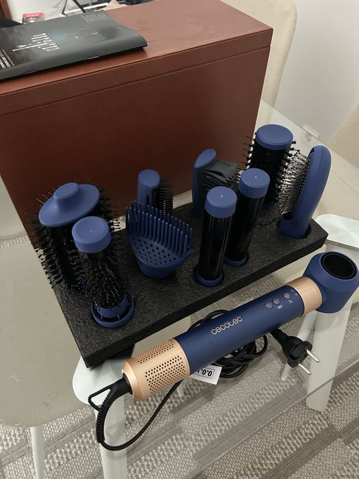 Modelador/Secador Cecotec CeramicCare AirGlam Blue 10 em 1 – Como Novo