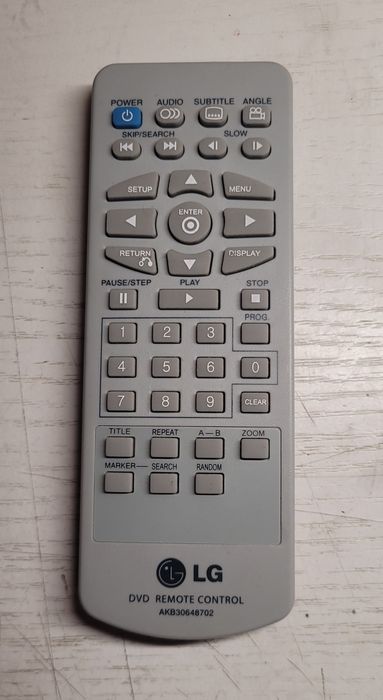 Pilot LG DVD remote control AKB30648702