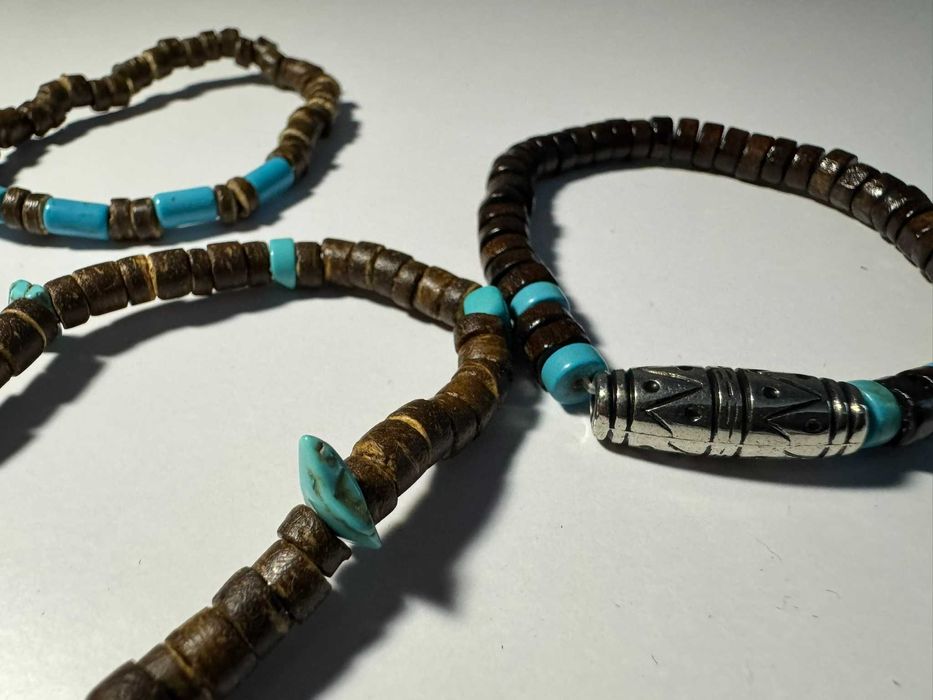 trzy drewniane bransoletki boho (R10)