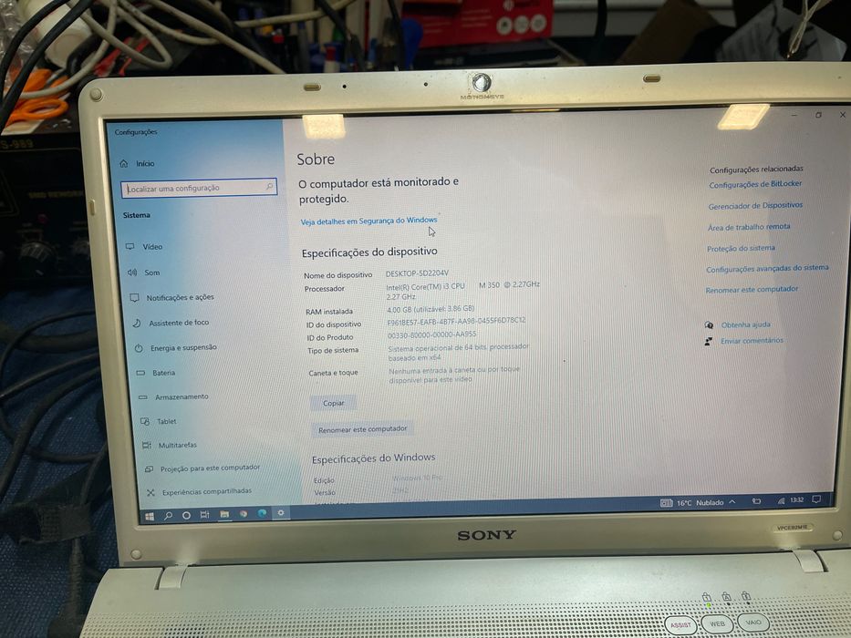 Sony vaio 15.6 i3 M350