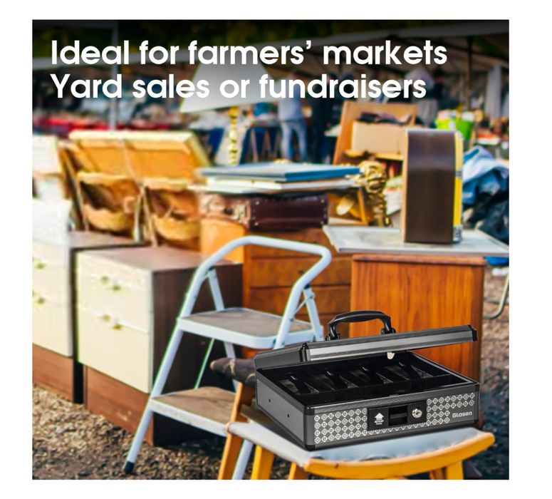 Skrytka na gotówkę Glosen z zamkiem, skrzynka na pieniądze na klucz