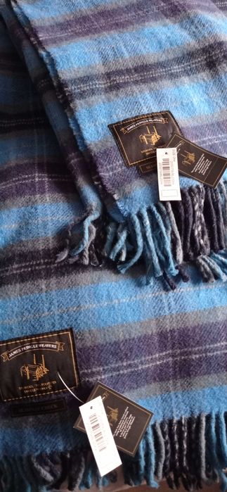 Obniżka ceny!Nowe, wełniane koce James Pringle Weavers, ręcznie tkane.