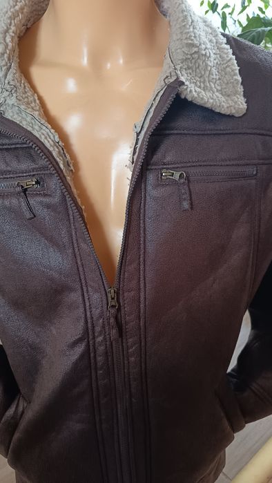 Kożuch męski sztuczny krótka z misiem pilotka