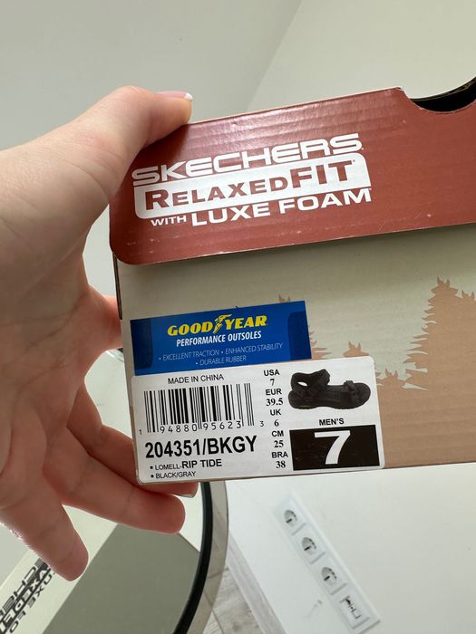 Качественные мужские босоножки на липучках Skechers 39/40/46р